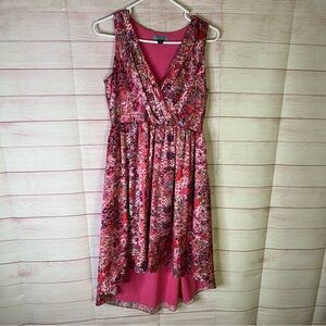 Cynthia Rowley Pink Patterned High Low Sleeveless Dress Size‎ 6